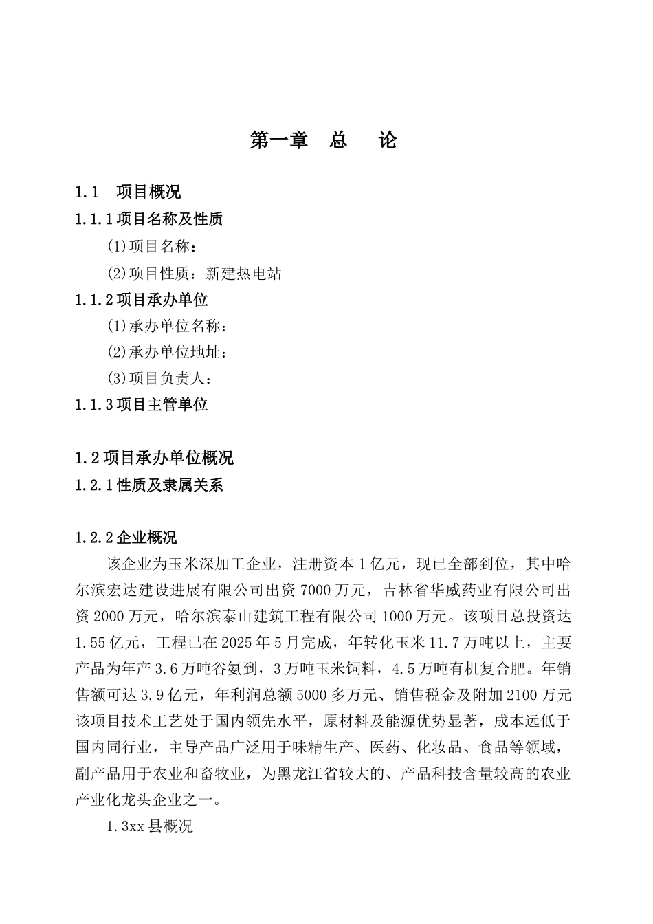 玉米深加工热电站项目可研报告_第2页