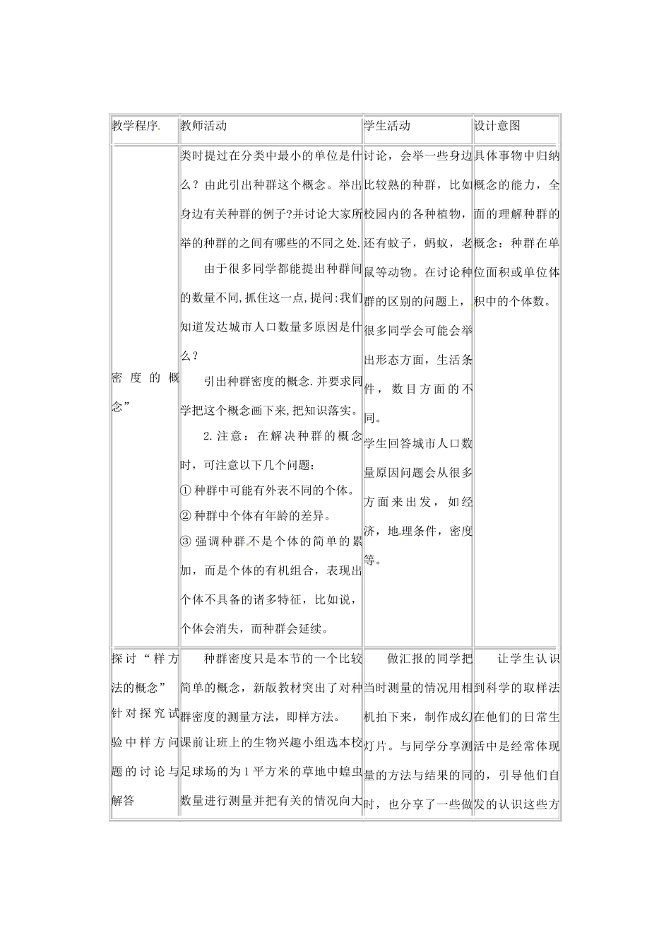 （教师用书）2015高中生物 第4章 第1节 种群的特征新课教学过程2 新人教版必修3_第2页