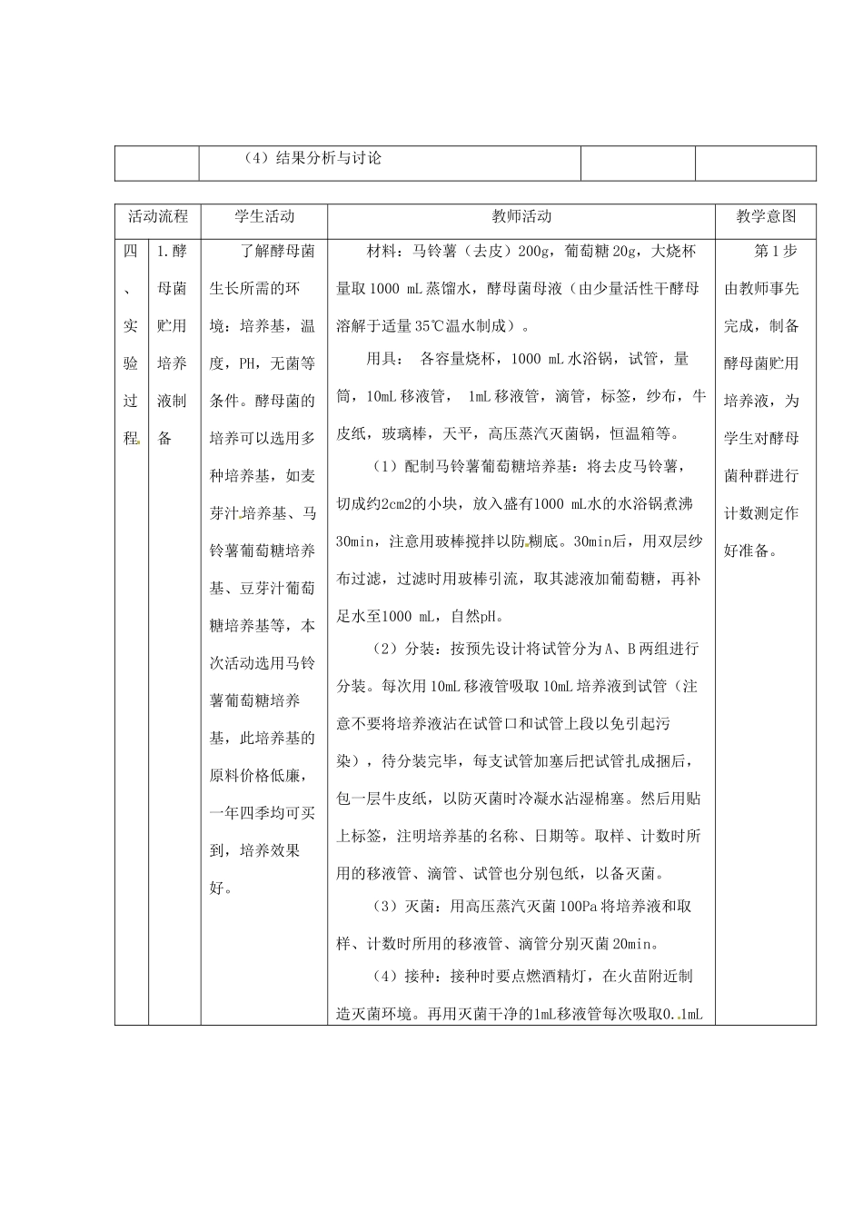 （教师用书）2015高中生物 第4章 第2节 探究培养液中酵母菌种群数量的动态变化新课教学设计2 新人教版必修3_第3页