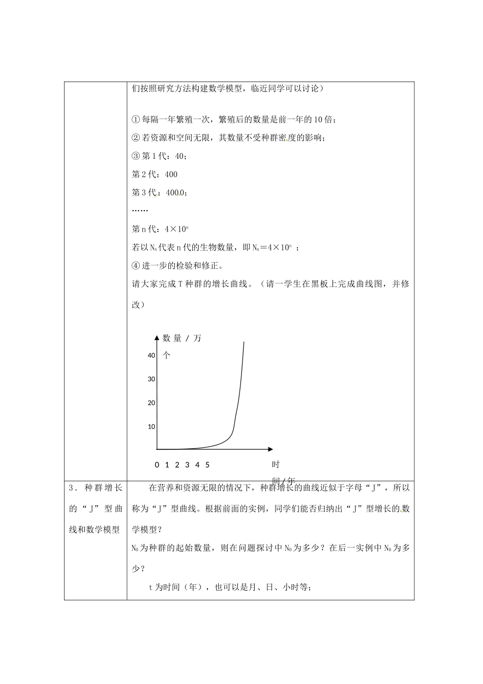 （教师用书）2015高中生物 第4章 第2节 种群数量的变化新课教学过程1 新人教版必修3_第2页