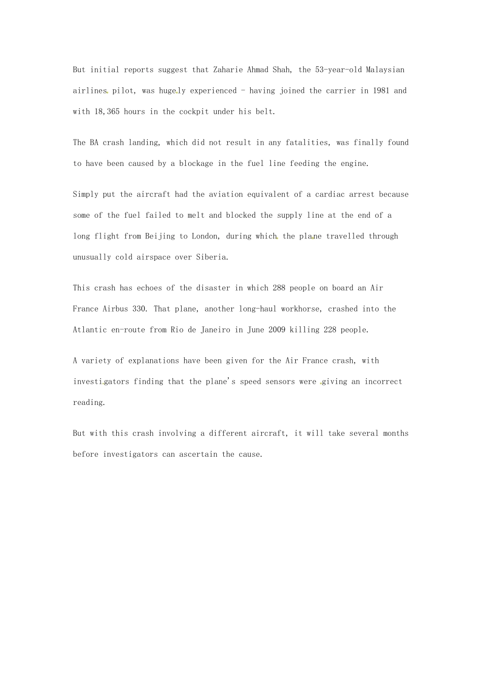 （每日一读）2014年3月高考英语考前突破 阅读理解能力 国际时事要闻 马航飞机失联原因难于调查 _第2页