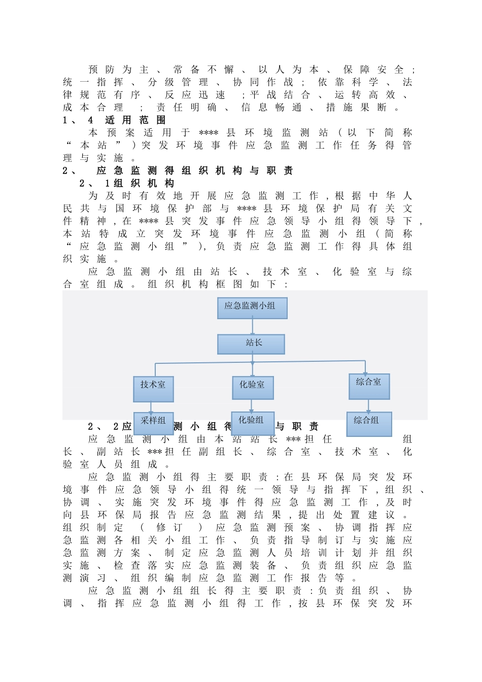环境监测站突发环境事件应急预案_第2页