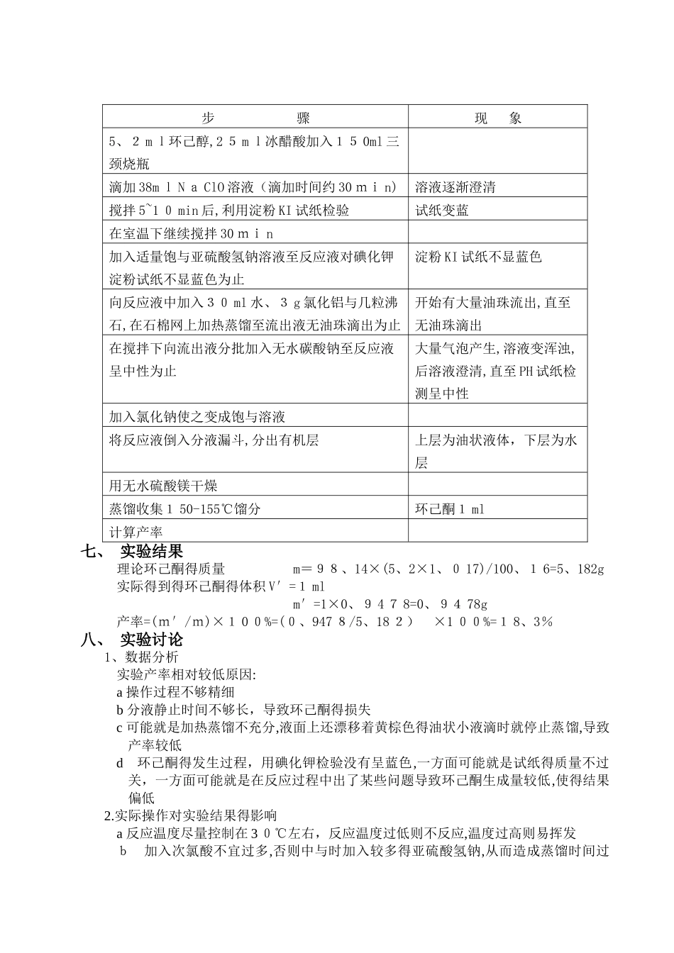 环己酮的制备实验报告_第3页