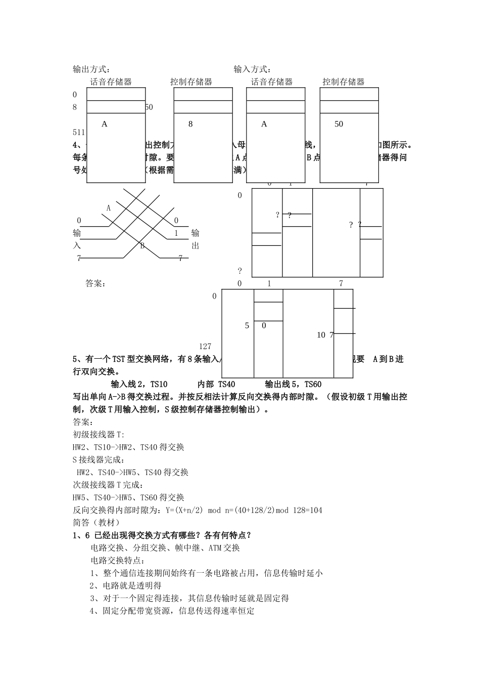 现代交换技术期末复习及答案_第3页
