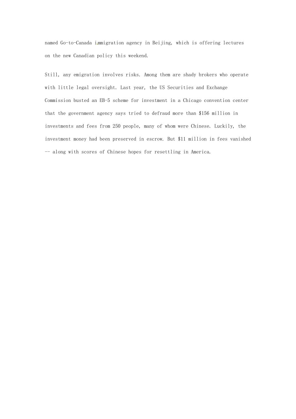 （每日一读）2014年3月高考英语考前突破 阅读理解能力 社会生活 加拿大将终结贷款换永久居留权的政策_第3页