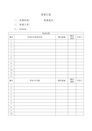 现场及5S检查报告