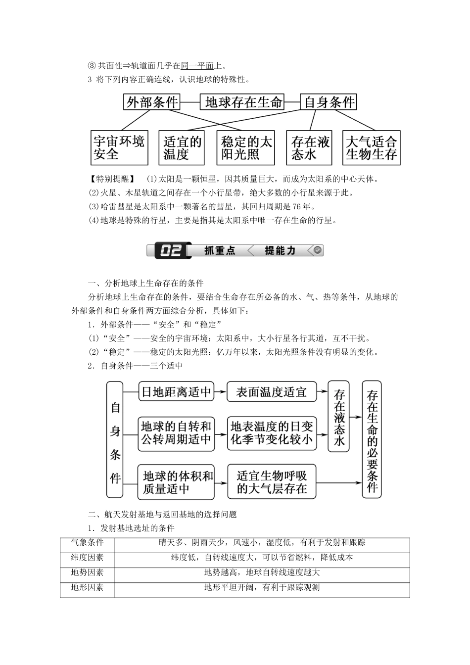 （新课标版）高考地理总复习 第3讲 地球的宇宙环境与圈层结构学案-人教版高三全册地理学案_第2页