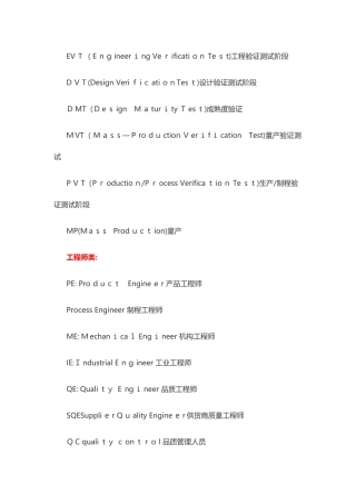 生产制造英文缩写