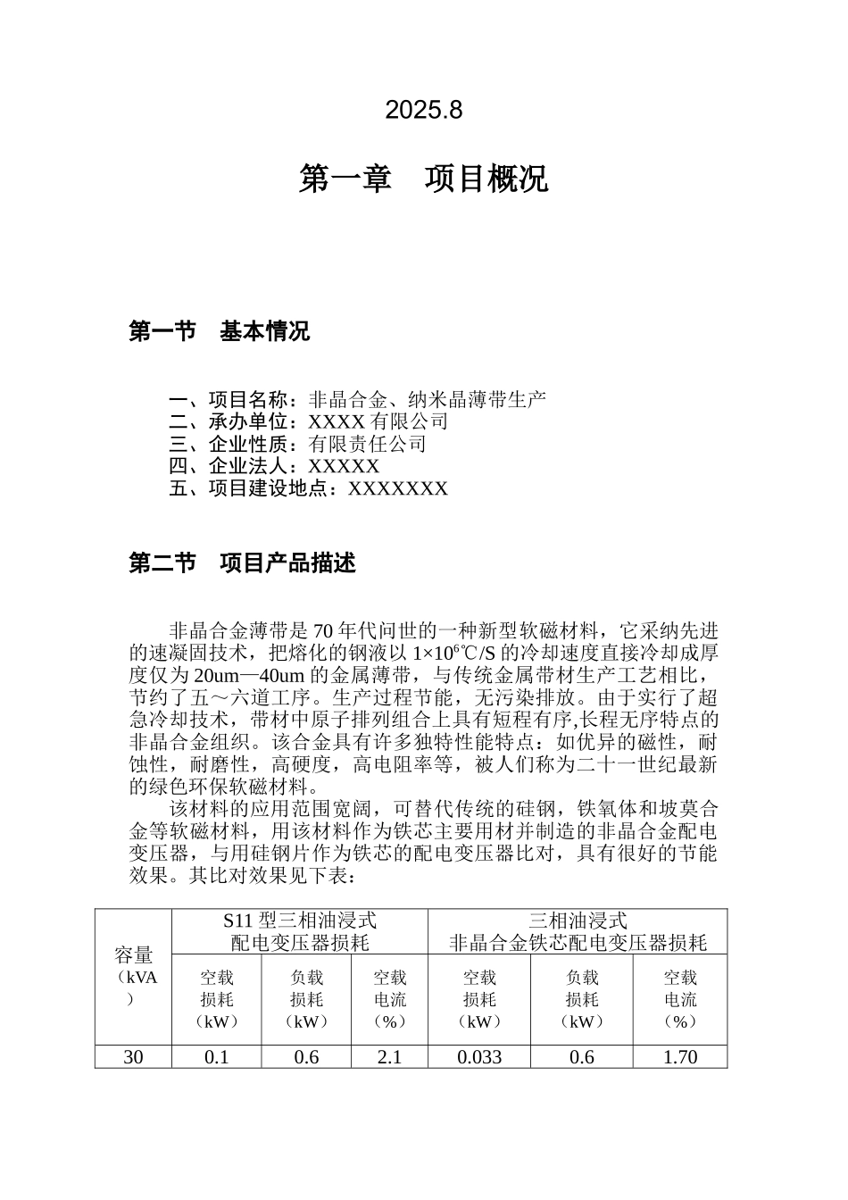 生产非晶合金薄带及制品可行性研究报告_第3页