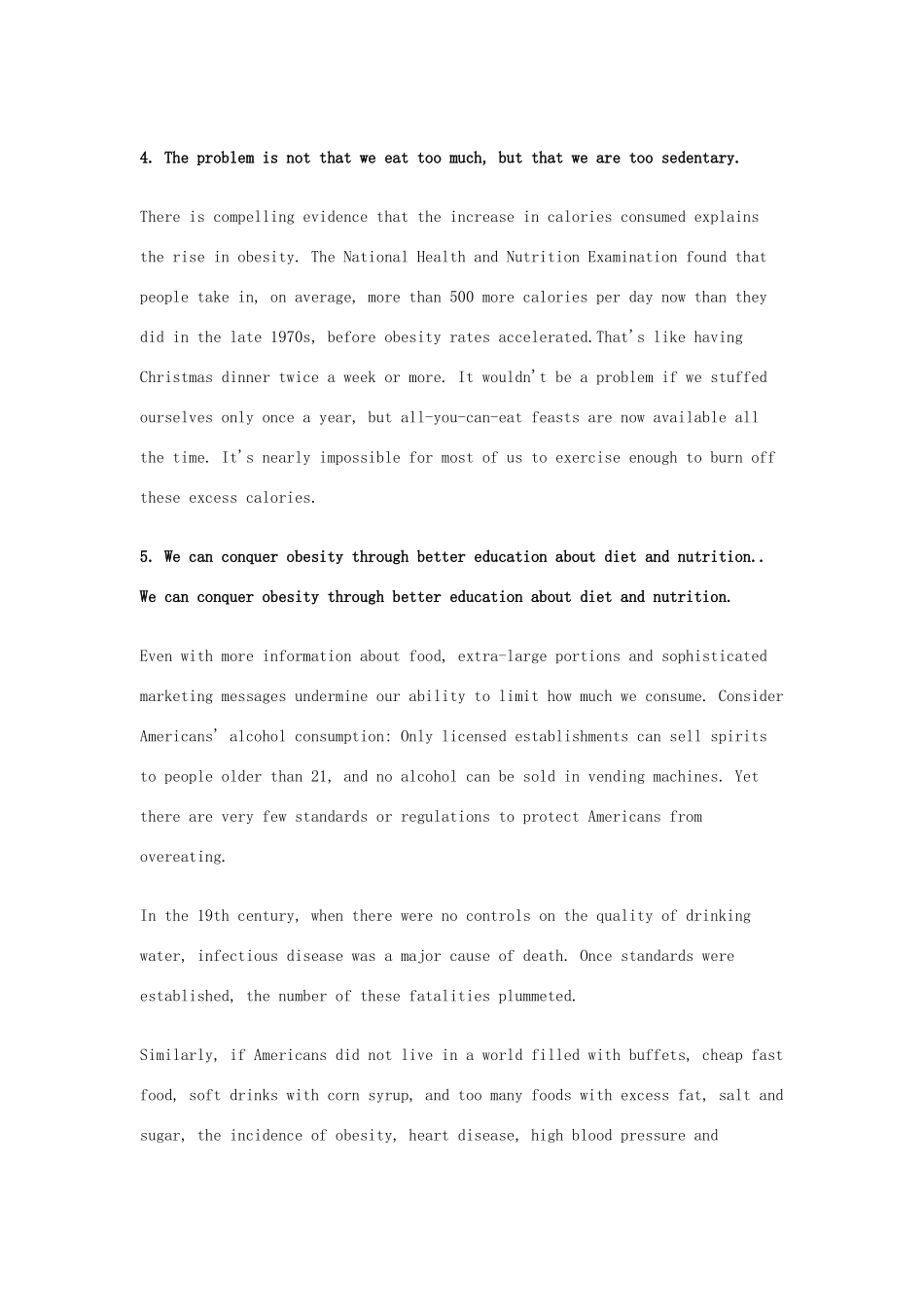 （每日一读）2014年3月高考英语考前突破 阅读理解能力 文化教育 五个关于肥胖的谬见和误解_第3页