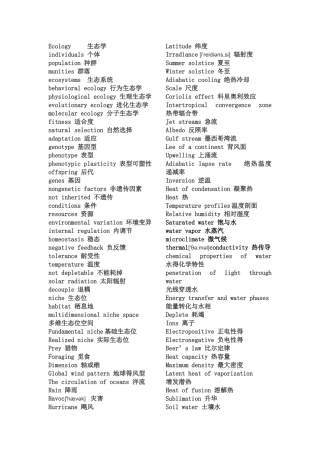 生态学专业术语英汉对照2