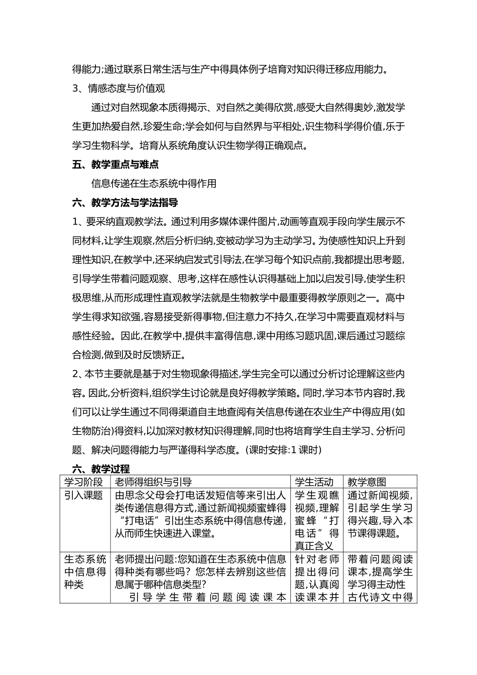 生态系统的信息传递教学设计教案_第2页