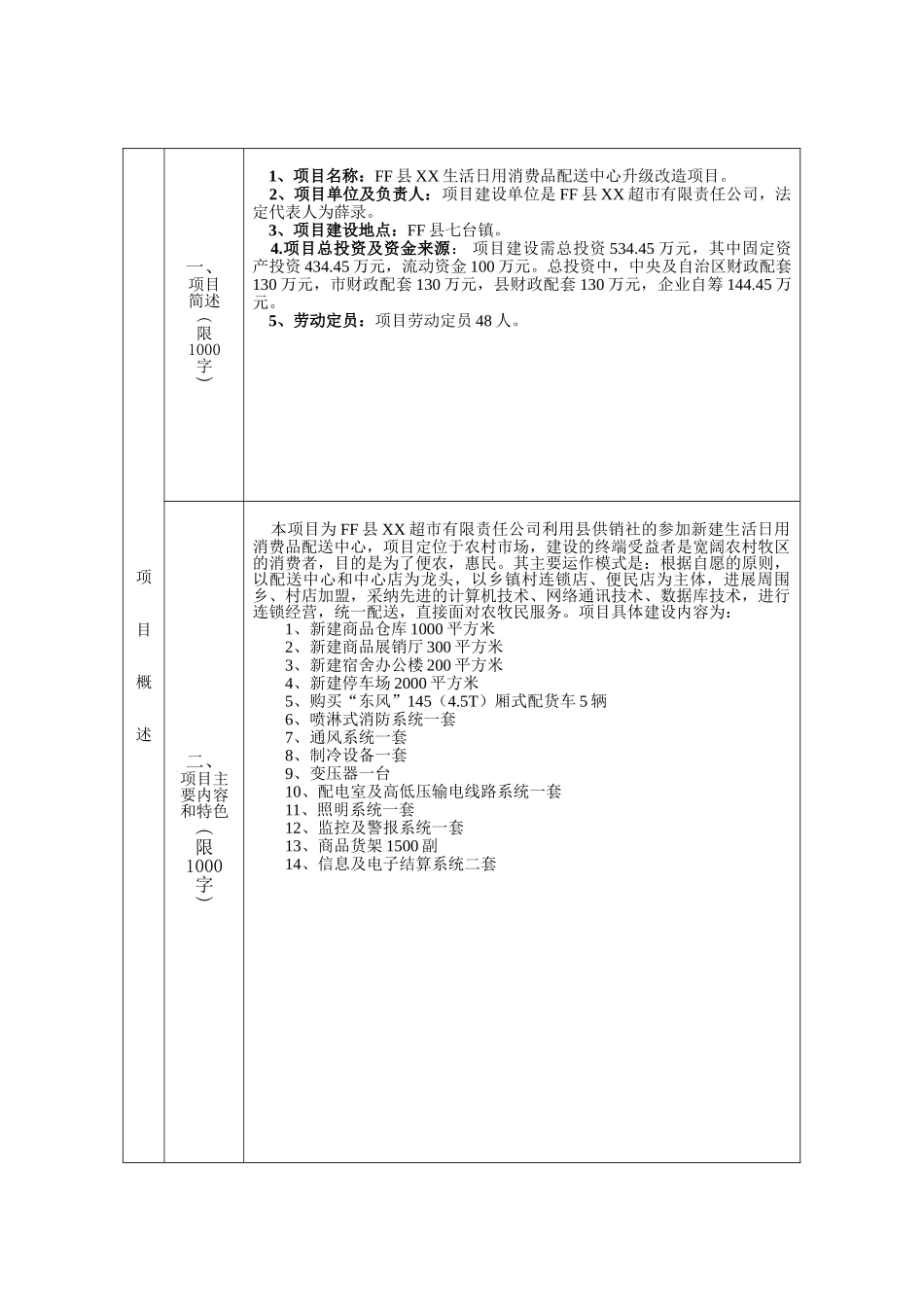 生活日用消费品配送中心升级改造项目可行性研究报告书_第2页