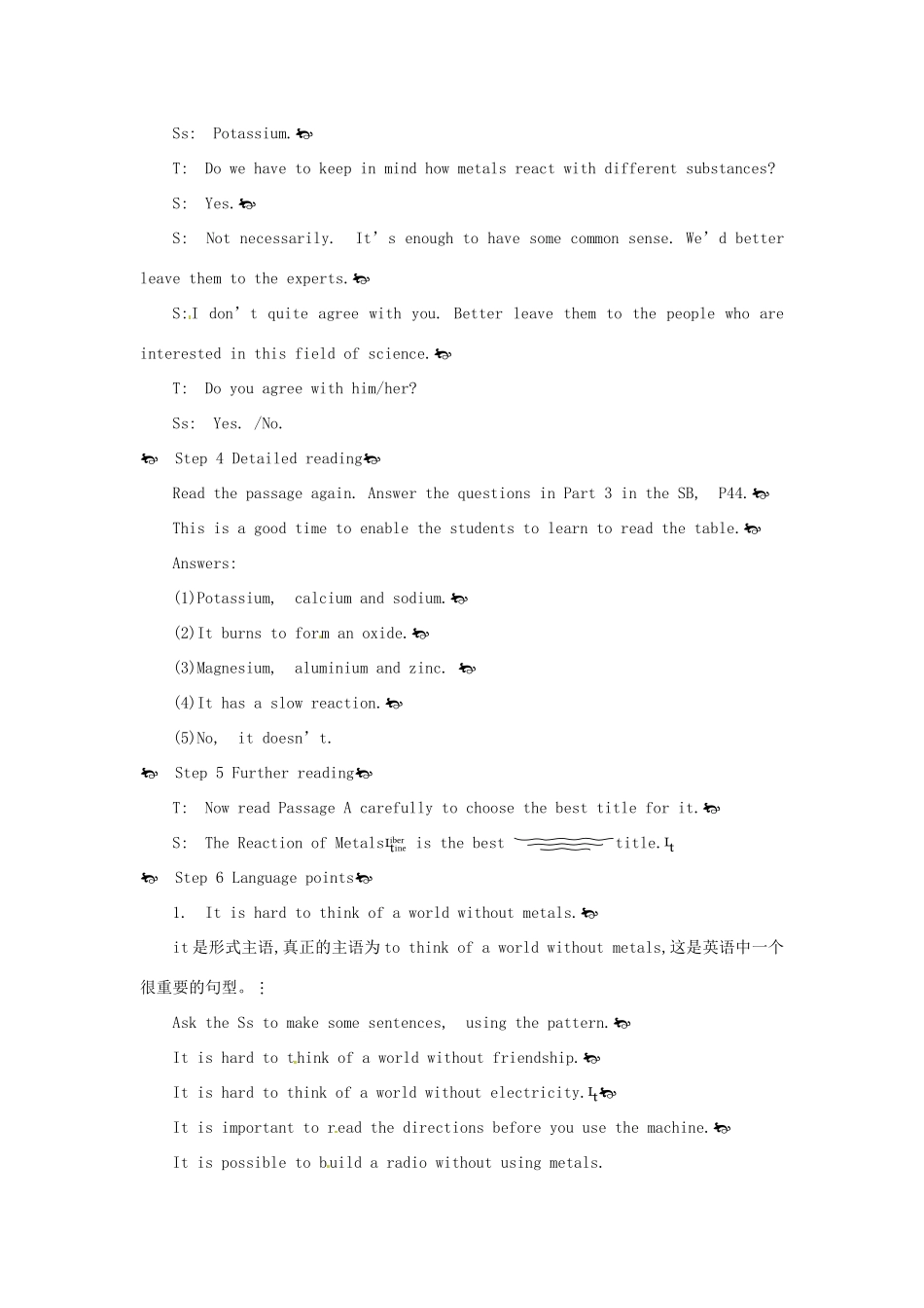 （新课标）辽宁省大连市铁路中学2014年高中英语 Module 5 A lesson in a Lab 2nd period教案 外研版必修1_第3页