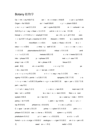 生物学专业英语词汇