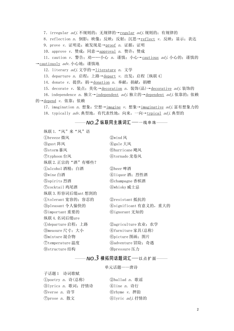 （新课改）高考英语一轮复习 Module 6 The Tang poems学案（含解析）外研版选修8-外研版高三选修8英语学案_第2页