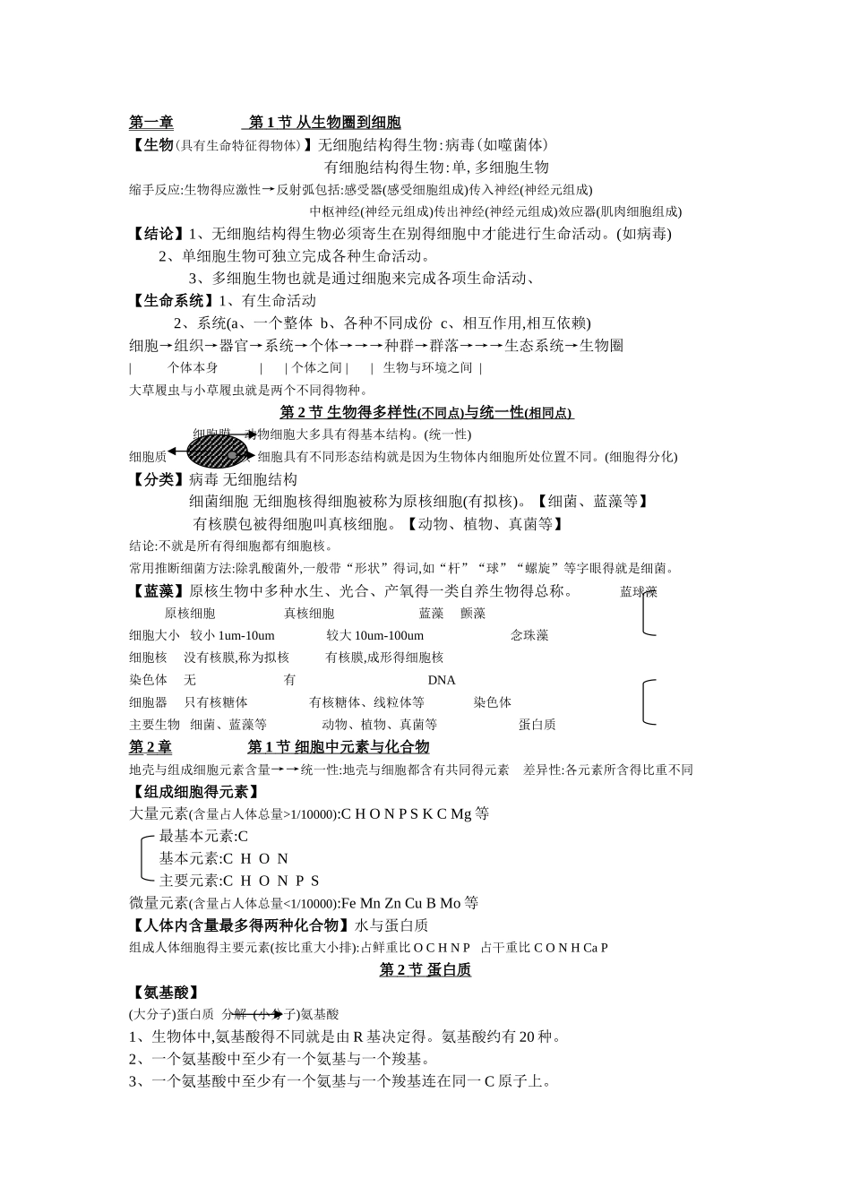 生物笔记整理_第1页