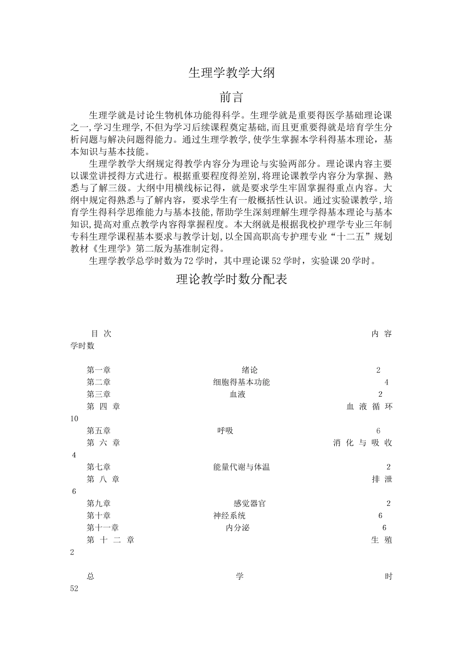 生理学教学大纲_第1页