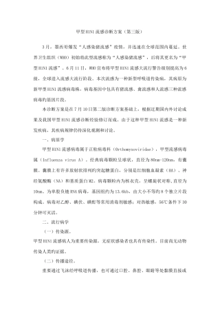 甲型流感诊疗方案