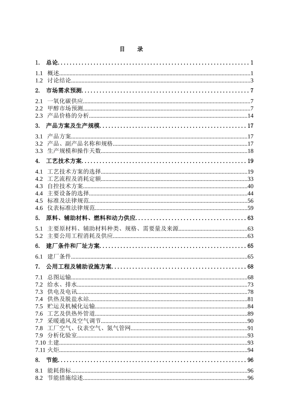 甲醇建设项目立项建设项目可行性报告_第1页