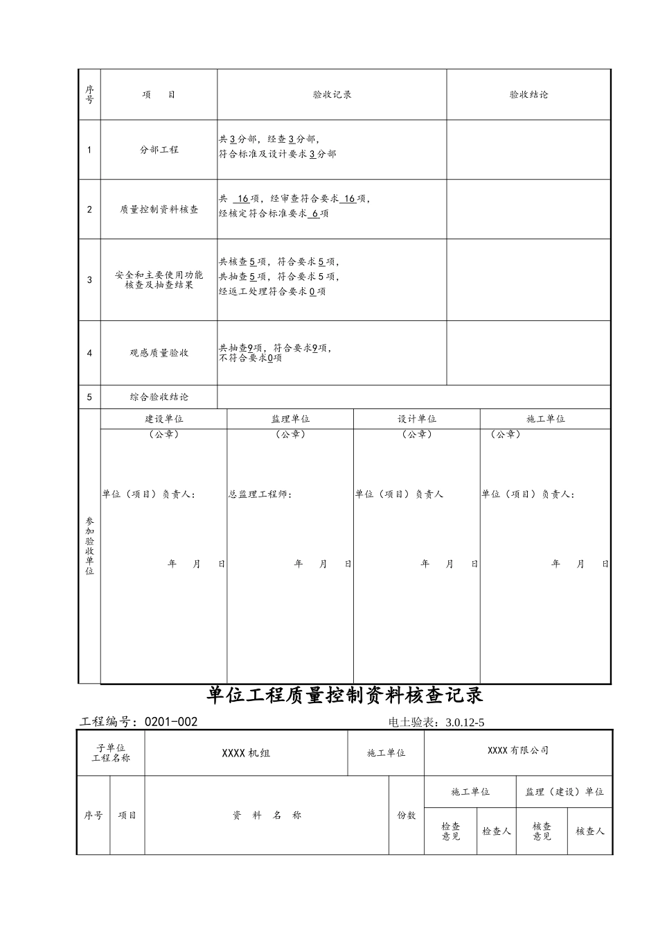 电力建设施工质量验收及评定附表全套_第2页