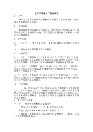 电子元器件验要求与方法
