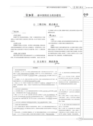 （新新教案系列）高中历史 6.20新中国的民主政治建设教案 新人教版必修1
