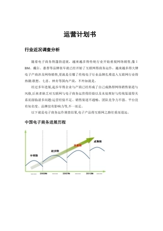 电子商务平台运营计划书