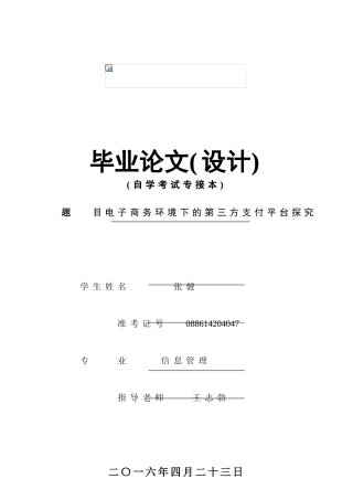 电子商务环境下的第三方支付平台探究毕业论文