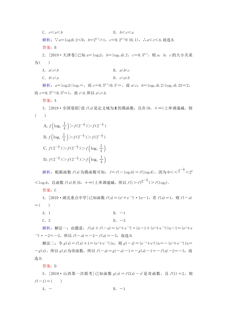 （新高考）高考数学二轮复习 第二部分 讲重点 选填题专练 第10讲 函数与导数教学案 理-人教版高三全册数学教学案_第3页