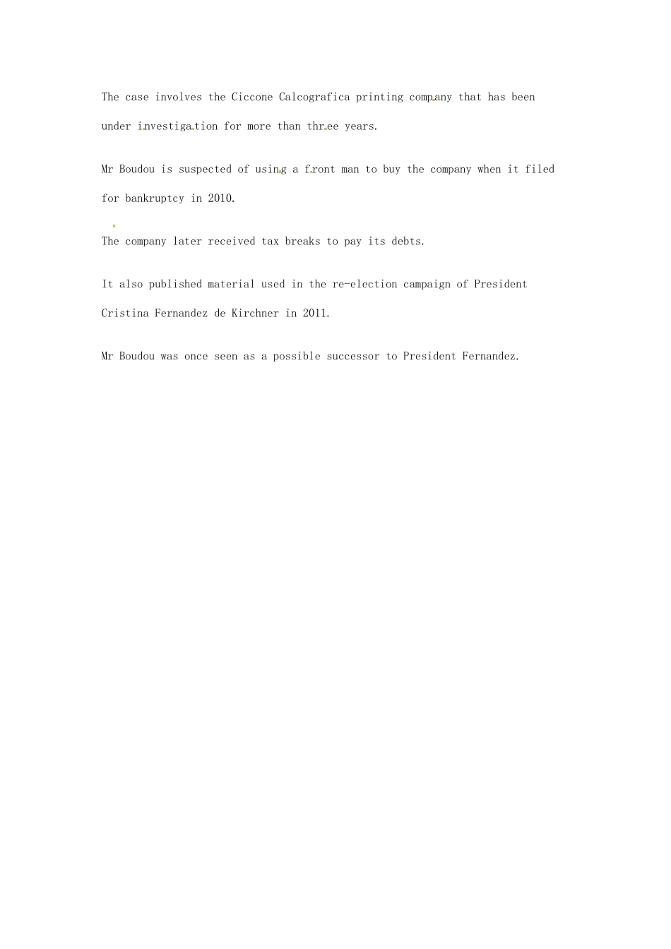 （每日一读）2014年6月高考英语考前突破 阅读理解能力 国际时事要闻 阿根廷副总统涉嫌腐败被起诉_第2页