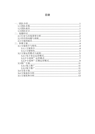 电子杂志+小麦网策划方案大学毕设论文