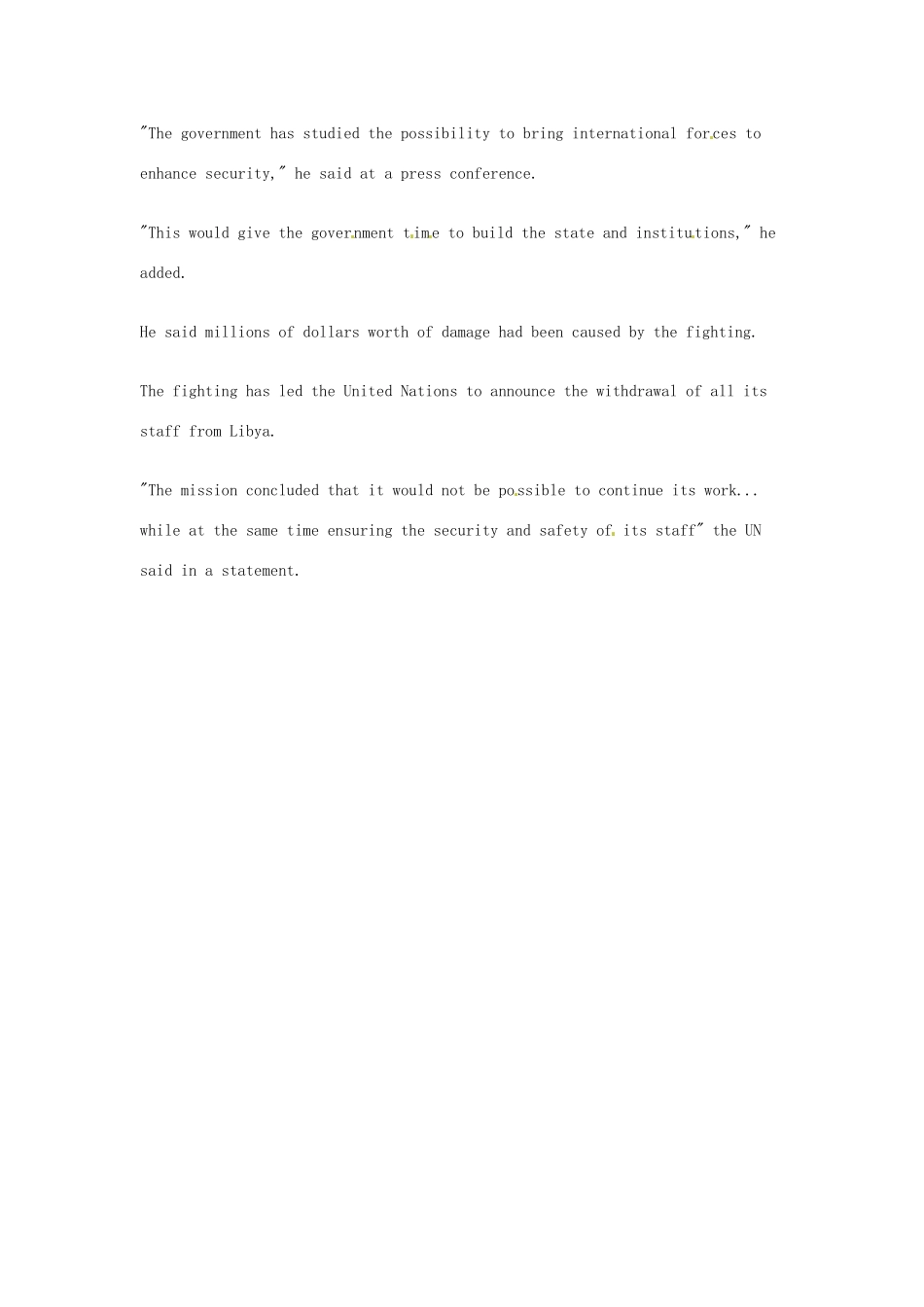 （每日一读）2014年7月高考英语考前突破 阅读理解能力 国际时事要闻 的黎波里机场遭火箭弹袭击_第2页