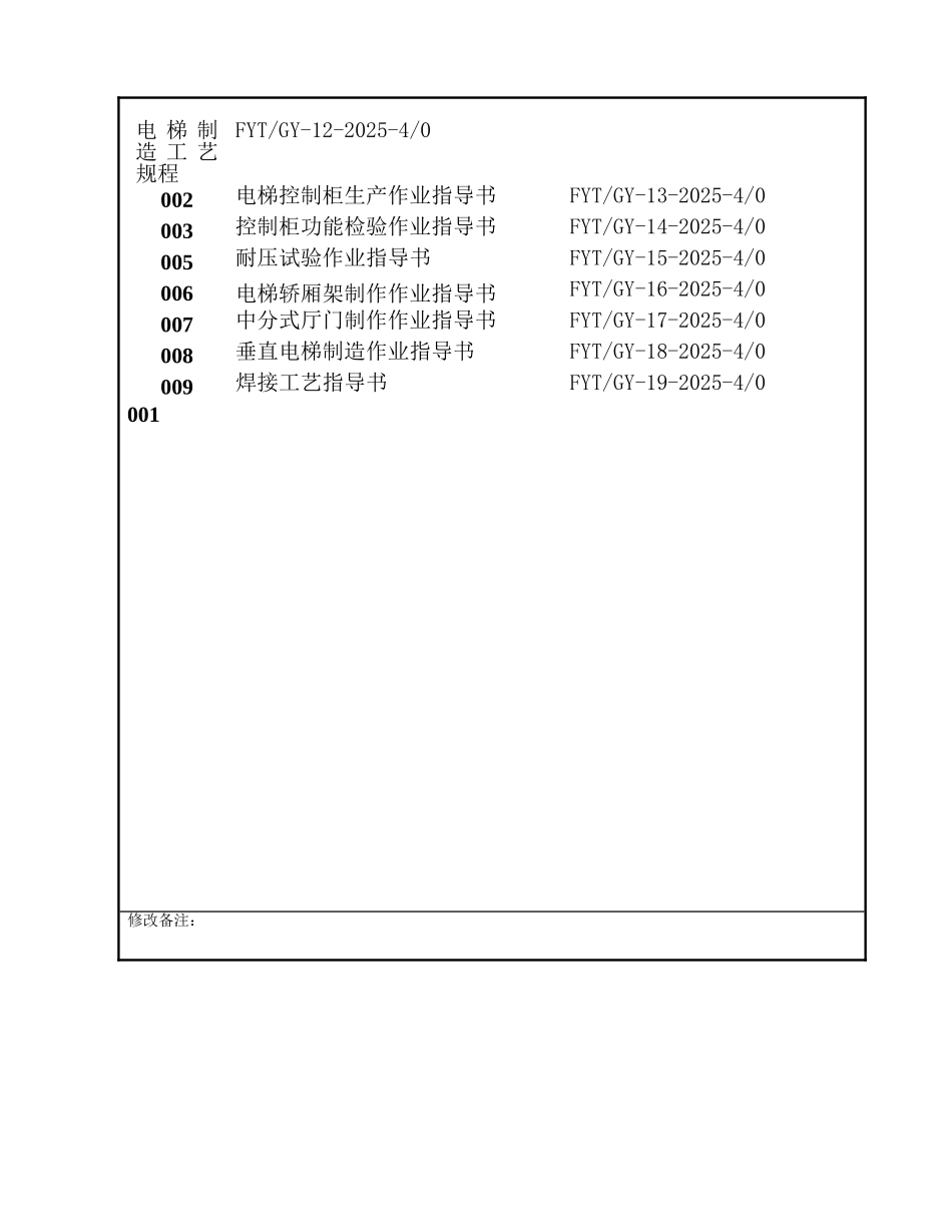 电梯制造工艺文件汇编_第2页