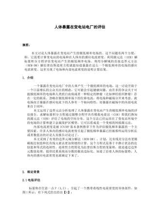 电气类-人体暴露在变电站电厂的评估毕业论文