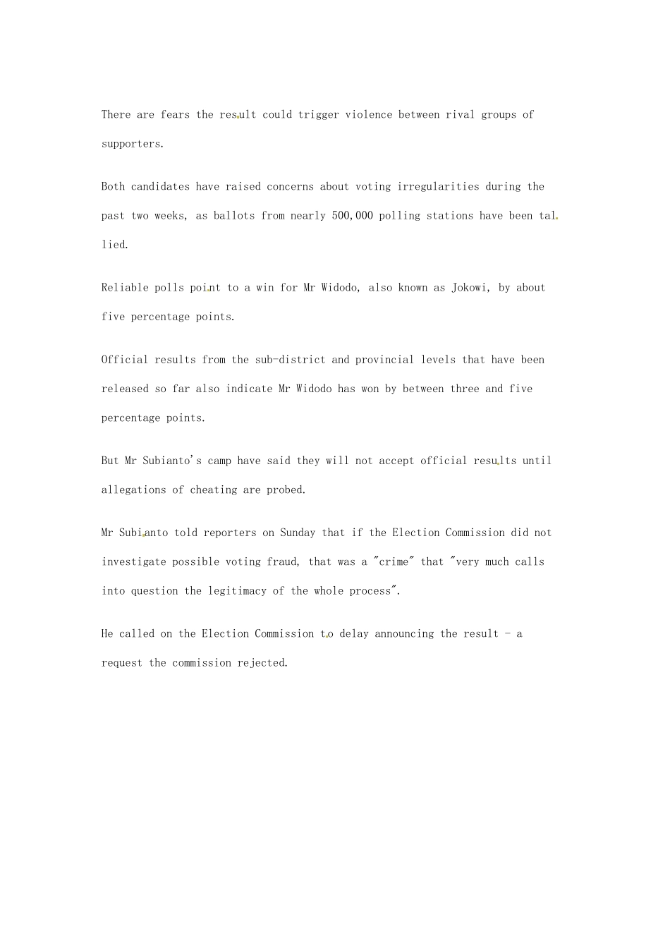 （每日一读）2014年7月高考英语考前突破 阅读理解能力 国际时事要闻 印尼将公布新任总统人选_第2页