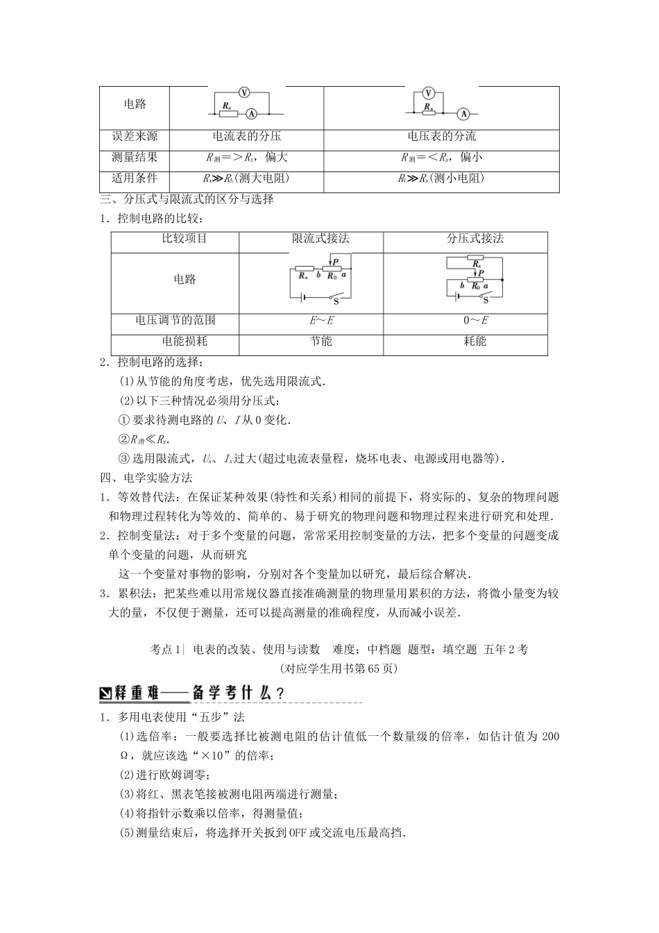 （江苏专版）高考物理二轮复习 第一部分 专题十二 电学实验学案-人教版高三全册物理学案_第2页
