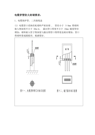 电缆穿管防火封堵要求