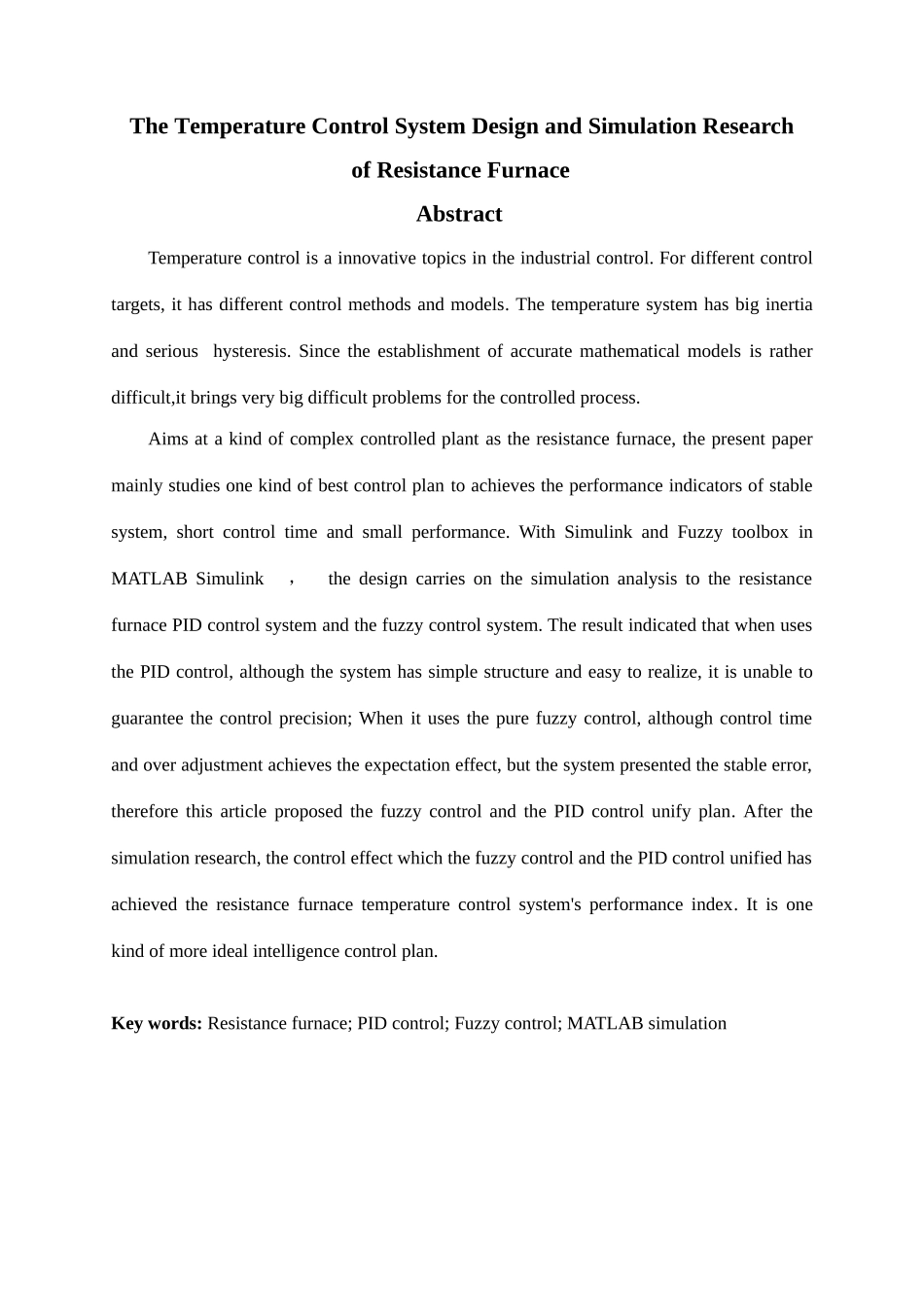 电阻炉温度控制系统设计及仿真研究学士学位论文_第3页