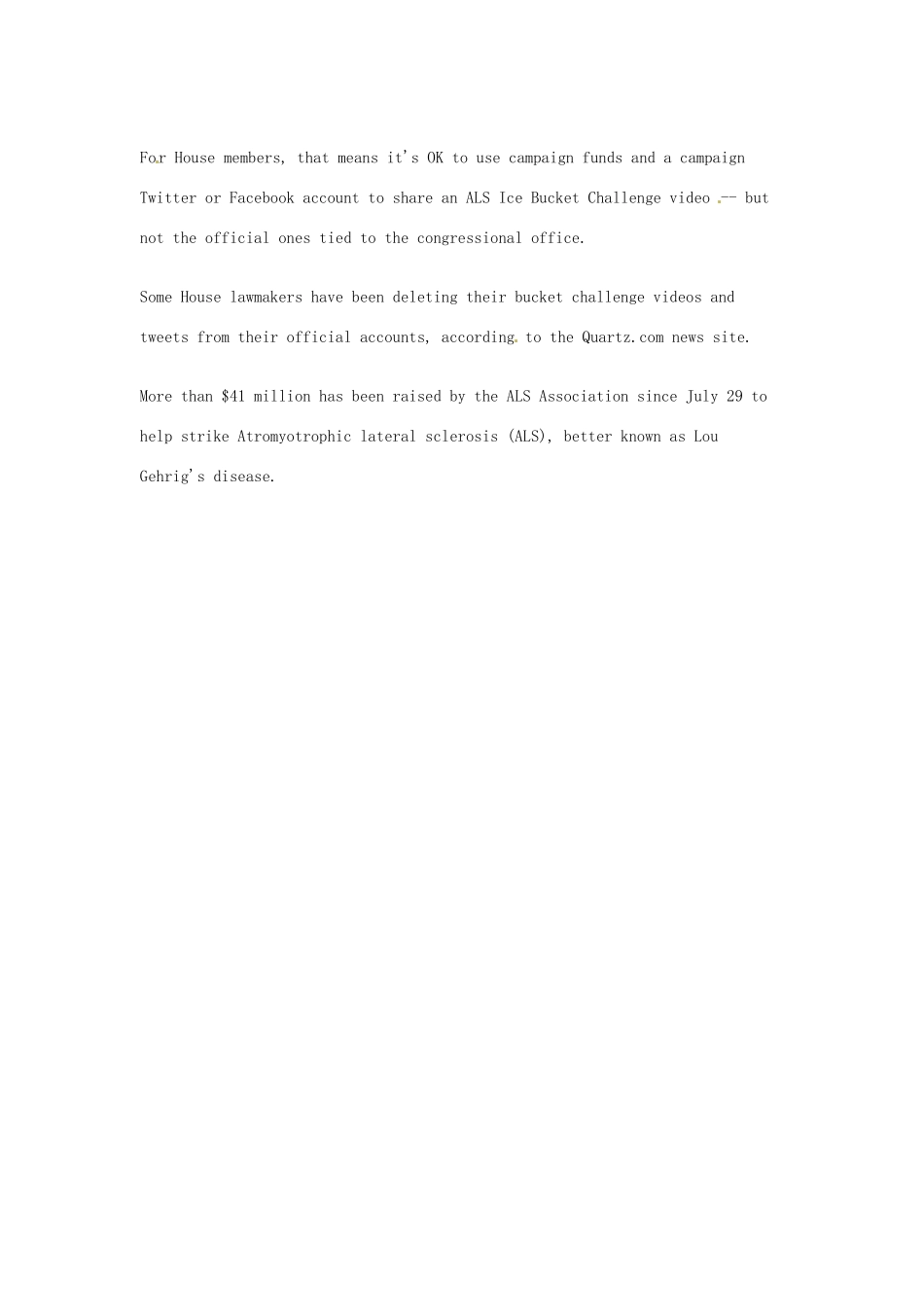 （每日一读）2014年高考英语8月考前突破 阅读理解能力 社会生活 美国政府禁止官员参加冰桶挑战素材_第2页