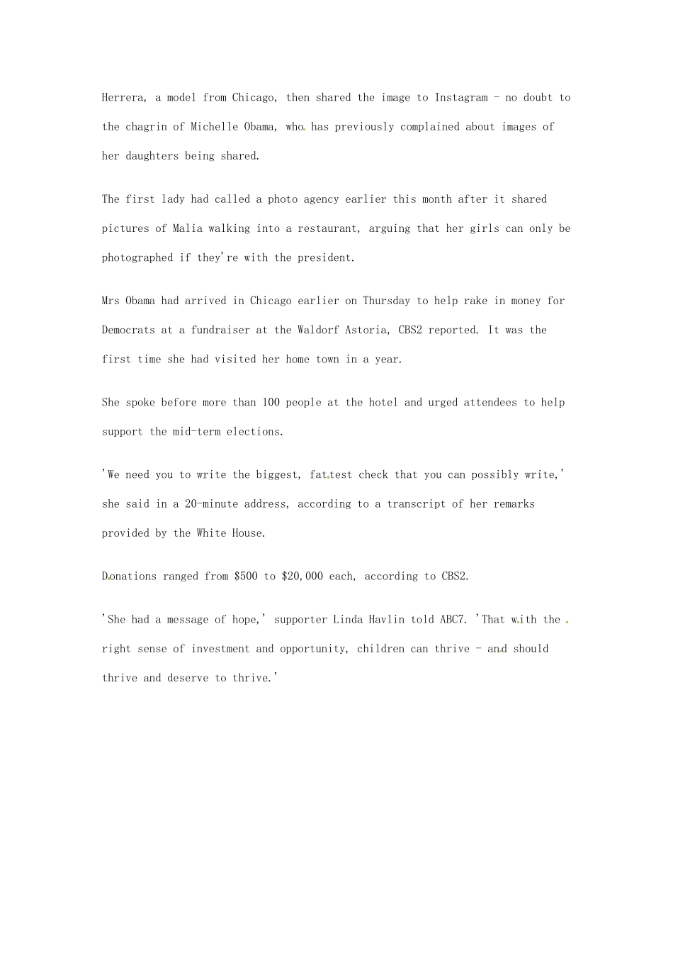 （每日一读）2014年高考英语8月考前突破 阅读理解能力 社会生活 米歇尔母女成粉丝自拍背景素材_第2页