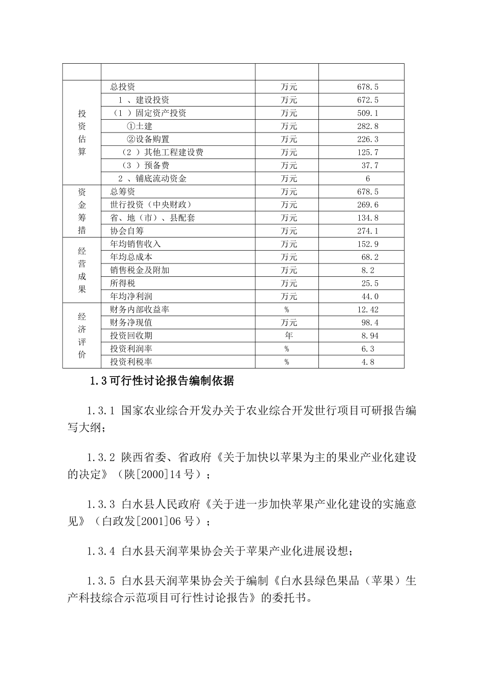白水县绿色果品生产科技综合示范项目可行性评估报告_第3页