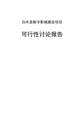 白水影城项目可行性研究报告书