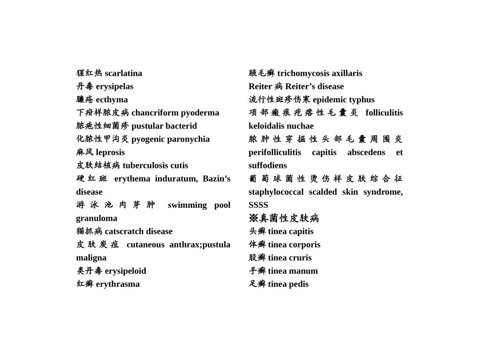 皮肤病名英汉对照_第2页