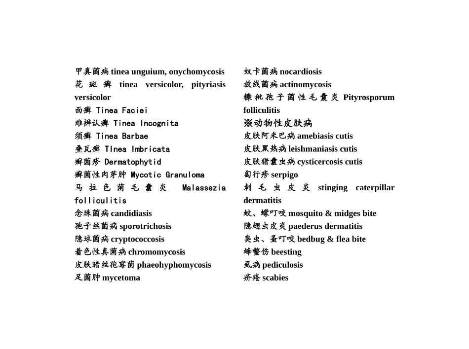 皮肤病名英汉对照_第3页