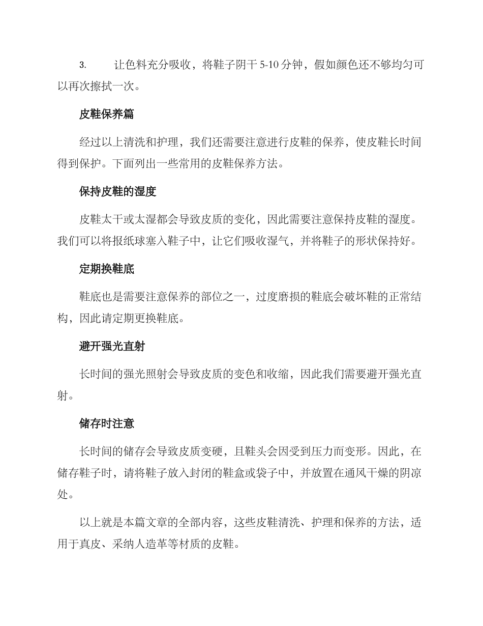皮鞋清洗护理保养方案_第3页