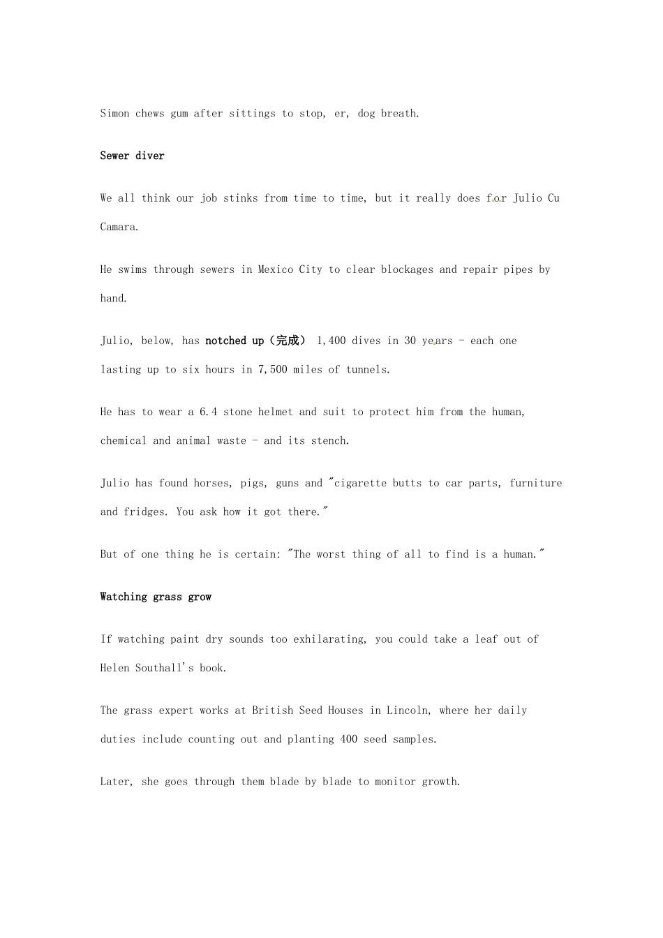 （每日一读）2014年高考英语8月考前突破 阅读理解能力 文化教育 全球最糟糕工作盘点素材_第3页