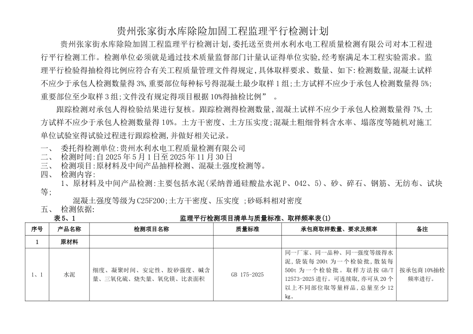 监理平行检测计划_第1页