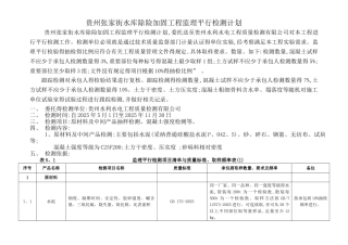 监理平行检测计划