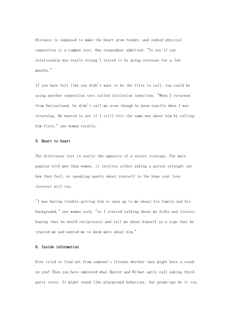 （每日一读）高考英语考前突破 阅读理解能力 文化教育 测试异性关系的六个方法素材 _第3页